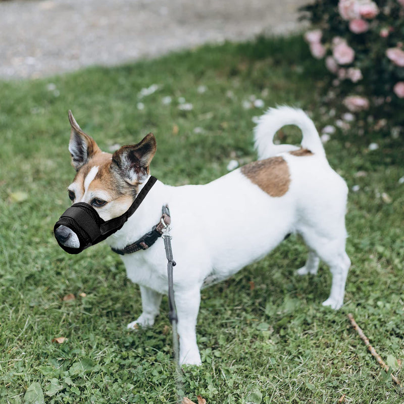YAODHAOD Nylon Mesh Breathable Dog Mouth Cover, Quick Fit Dog Muzzle with Adjustable Straps，Pet Mouth Cover, to Prevent Biting and Screaming to Prevent Accidental Eating Small (Pack of 1) black - BeesActive Australia