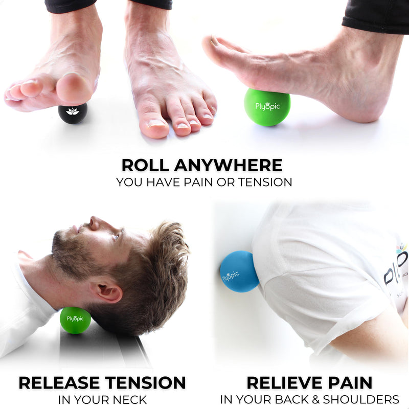 Plyopic Trigger Release Massage Ball Set � for Targeted Trigger Point Therapy, Deep Tissue Muscle Recovery, Myofascial, Foot Plantar Fasciitis Relief, Full Body Mobility - Back Neck Arms Hands Feet - BeesActive Australia