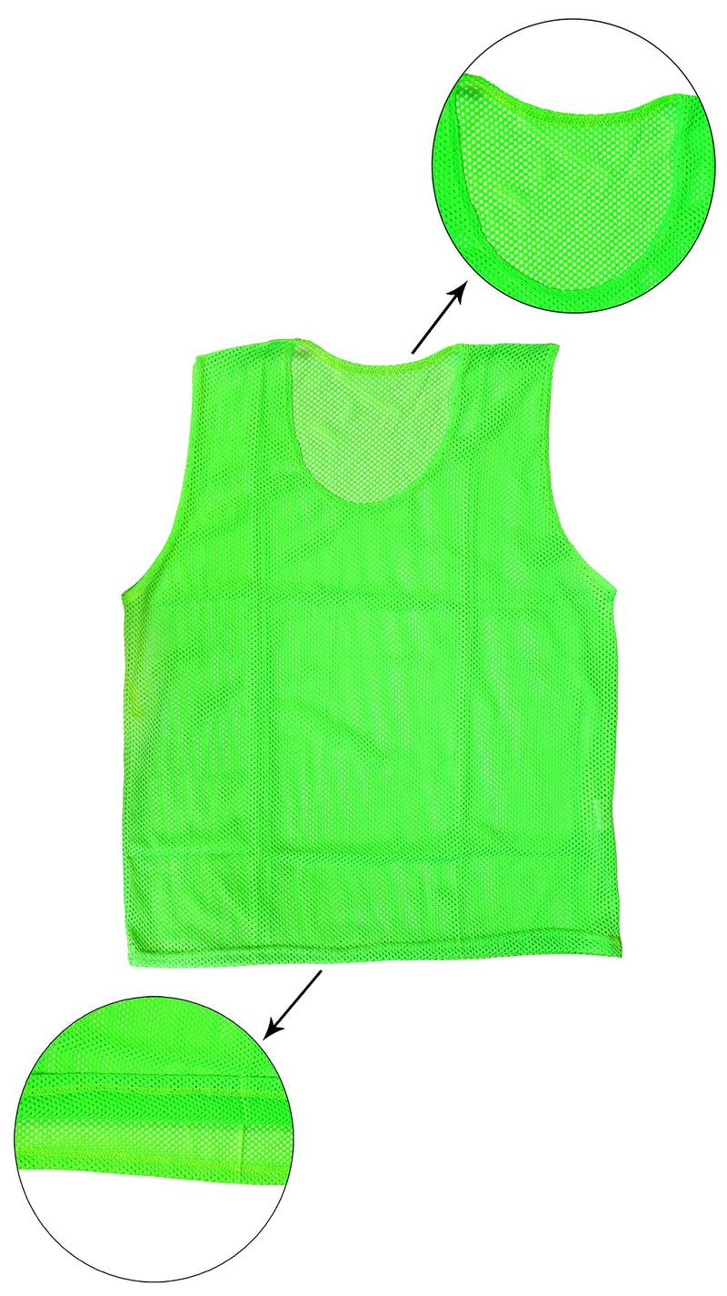 GSI Mesh Sports Training Bibs | Pinnies | Scrimmage | Vests for Soccer Basketball Football and Other Team Games (Pack of 12) Green - BeesActive Australia