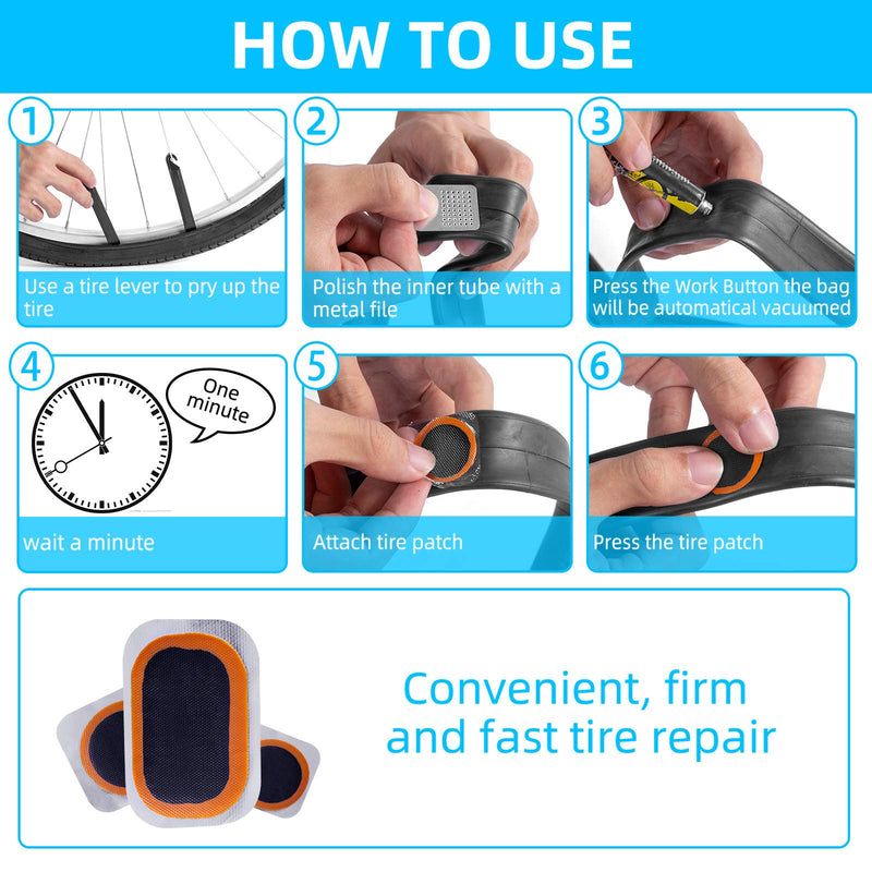 Maifede Bike Inner Tire Patch Repair Kit - with 11 PCS Vulcanizing Patches, 6 PCS Pre Glued Patchs, Portable Storage Box, Metal Rasp and Lever - Also for Motorcycle, BMX and Inflatable Rubber. - BeesActive Australia