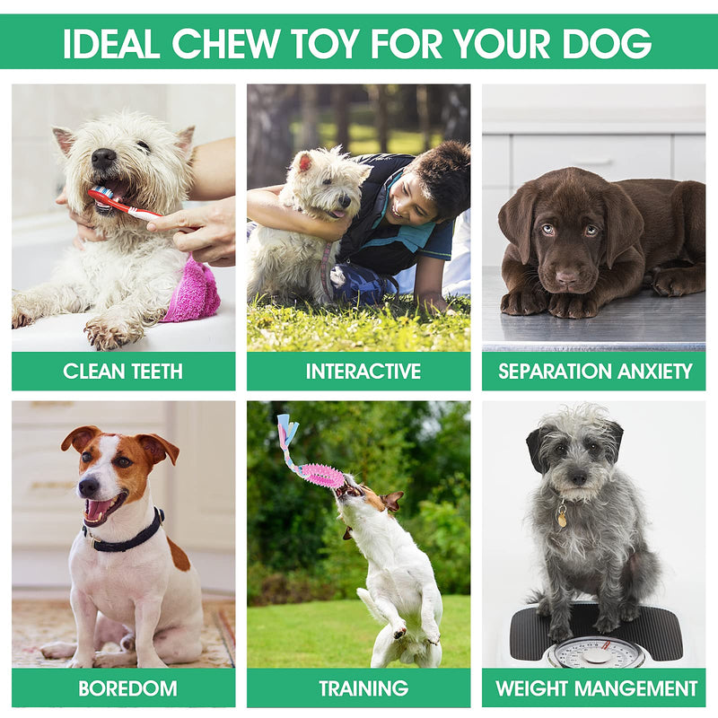 Cobee Puppy Teething Chew Toys, 4 Pcs Puppy Toys with Interactive Cotton Ropes for Teething Small Dogs, Rubber Puppy Chew Toys Cute Small Dog Toys for Dogs Oral Teeth Soothe Itching Puppy Chew Toys - BeesActive Australia