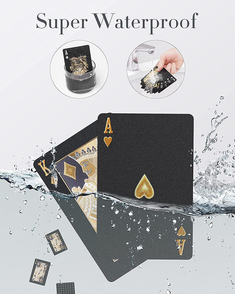 BIERDORF Diamond Waterproof Black Playing Cards, Poker Cards, HD, Deck of Cards (Sliver Skull) Silver - BeesActive Australia