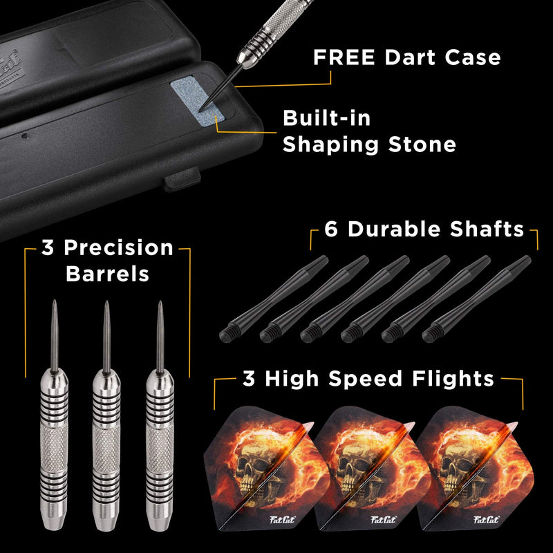 [AUSTRALIA] - Fat Cat Blazer Steel Tip Darts with Storage/Travel Case, 23 Grams 
