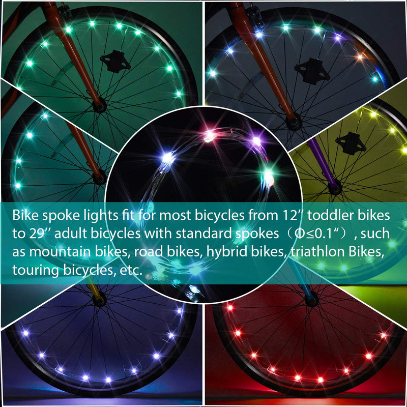 Waybelive LED Bike Lights Kit,Remote Control Bicycle LED Light, Change Color by Yourself, Waterproof, Super Bright to Ride at Night. Good Gift for Kids Wheel Lights - BeesActive Australia