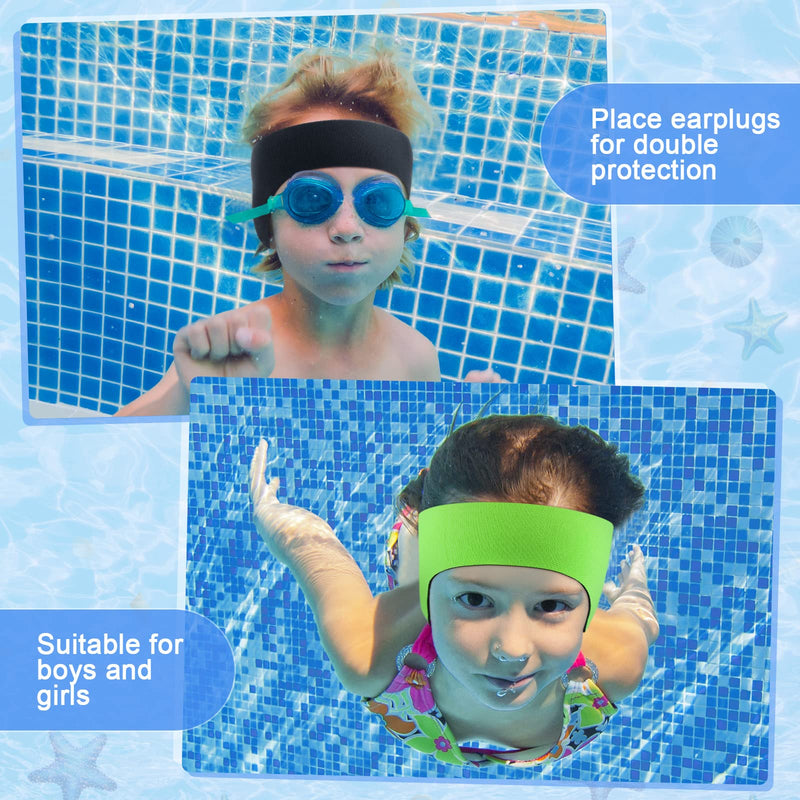 Swimming Headband Soft Silicone Earplugs Set, Including 3 Pcs Secure Swimmers Ear Band 3 Pairs Swimming Earplugs Swim Headbands for Kids Adults Moldable Ear Plugs for Swimming (Elegant Color) Elegant Color - BeesActive Australia