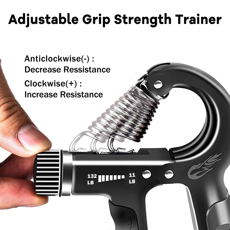 FLYFE Grip Strength Trainer 2 Pack 11-132 lbs, Adjustable Resistance Hand Grip Strengthener for Muscle Building and Injury Recovery - BeesActive Australia