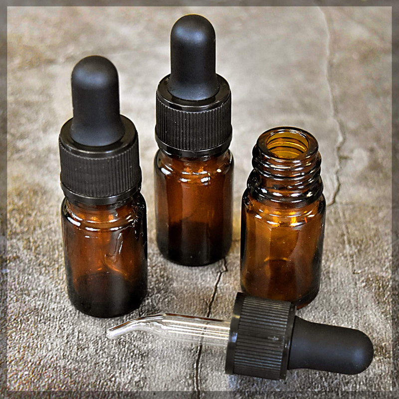 Dropper Top Inserts For 5 mL Small Essential Oil Bottles - Bent Tip, Glass, Leakproof - Fits Doterra, Young Living - 12 Pack Eye Pipette Droppers - BeesActive Australia