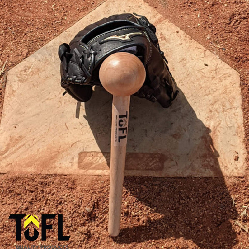TOFL Baseball Glove Mallet - Sports Mitt Shaping Tool - Smooth Wood Stick Stretcher with Round Head for Breaking In, Tenderizing Stiff & New Gear - Non-Slip Strong, Ergonomic Grip - Long Wooden Handle - BeesActive Australia