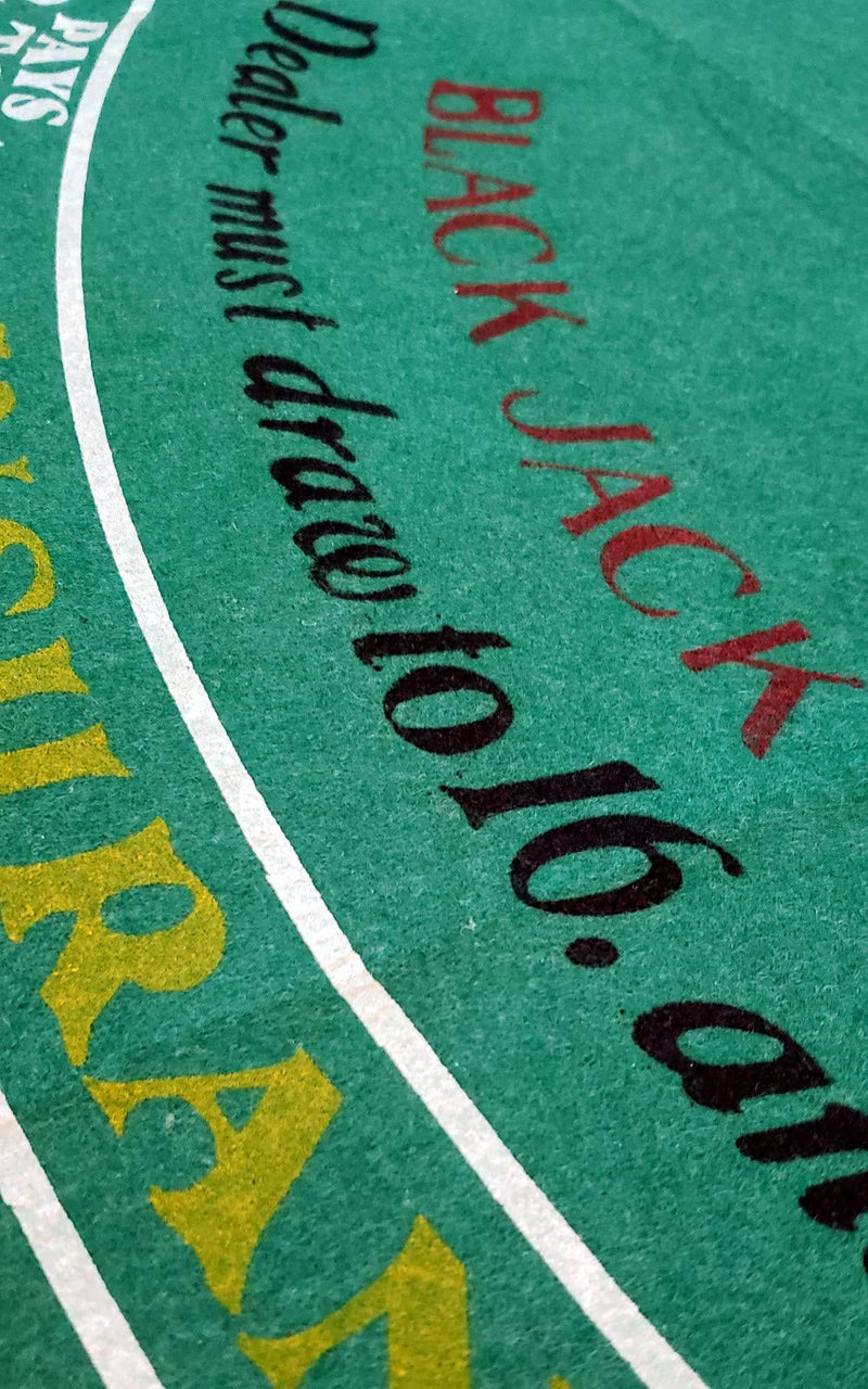 Texas Hold’em Poker & Blackjack 2-Sided Premium Felt Layout Fabulous Las Vegas Playing Card Deck - BeesActive Australia