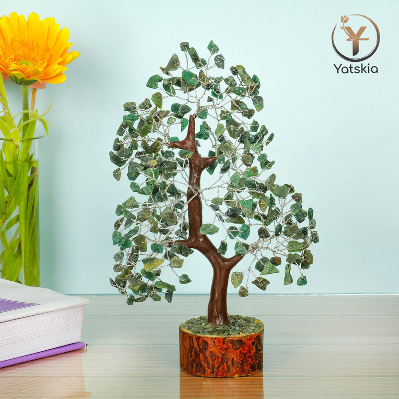 YATSKIA Green Aventurine - Crystal Tree, Gemstone Tree, Chakra Tree of Life, Balancing Tree, Healing Crystal, Crystal and Stone Decor, Fungshui Decorations, Positive Energy Gifts for Women Green Aventurine Silver Wire - BeesActive Australia
