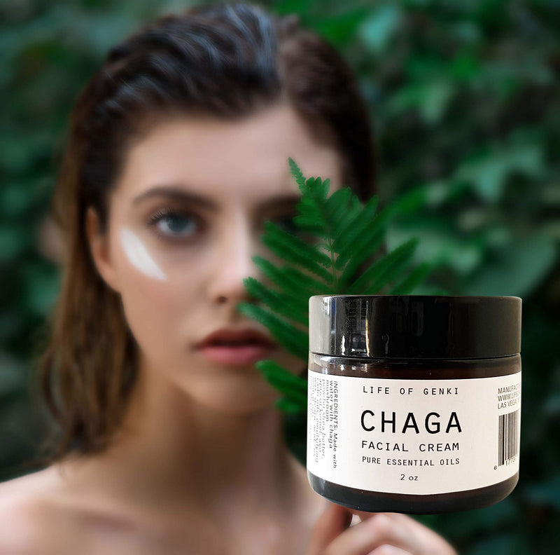 life of genki Chaga mushroom all natural Facial Lotion 2oz MADE IN USA Cedarwood scent Shea Butter Moisturizers face cream store elasticity antioxidant paragons free - BeesActive Australia