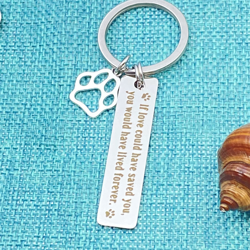 Pet Memorial Gift Keychain for Dogs Cats Loss Remembrance Jewelry Loss of Pet Sympathy Keyring If Love Could Have Saved You, You Would Have Lived Forever In Memory of Dog Keepsake Condolences Gift - BeesActive Australia