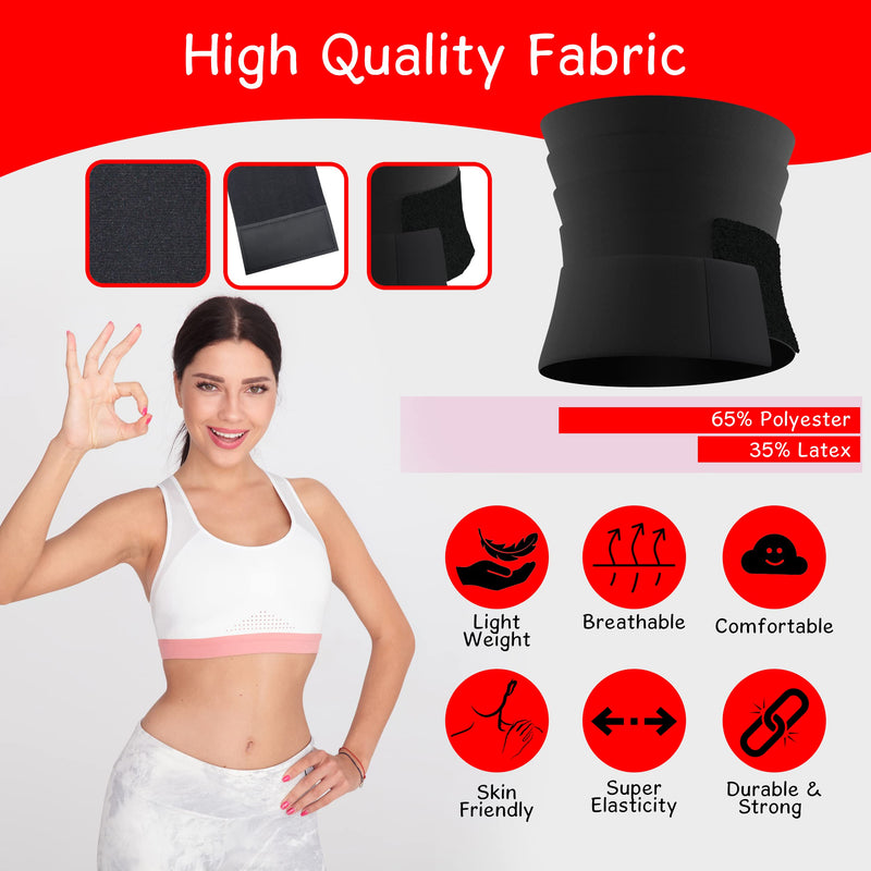 Waist Wrap for Stomach - Waist Trainer for Women - Tummy Shaper Wrap - Workout Waist Trimmer Belt Wrap - Plus Size Black - BeesActive Australia