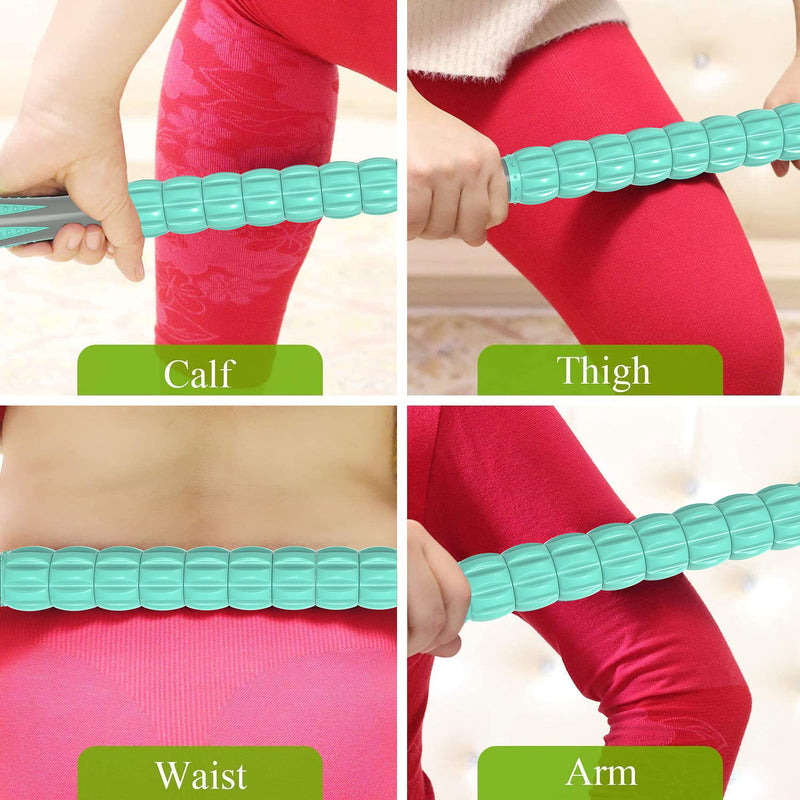 Muscle Roller, Massage Roller Stick for Athletes, Help Reducing Muscle Soreness Cramping Tightness Leg Arms Back Calves Muscle Massager (Cyan Gray) Cyan Gray - BeesActive Australia