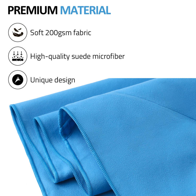 BAGAIL Basics Microfiber Camping Towels Perfect Sports & Travel & Beach Towel. Fast Drying - Super Absorbent - Ultra Compact. Suitable for Gym, Beach, Swimming, Backpacking… Blue XX-Small(12 x 24 inches) - BeesActive Australia