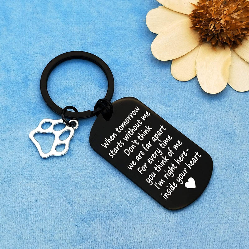 Loss of Pet Keychain Pet Memorial Gifts Keychain Dog Cat Sympathy Gifts for Men Women When Tomorrow Starts Without Me Remembrance Gift for Pet Lover Sympathy Keyring Memorial Gift for Pet Lover - BeesActive Australia