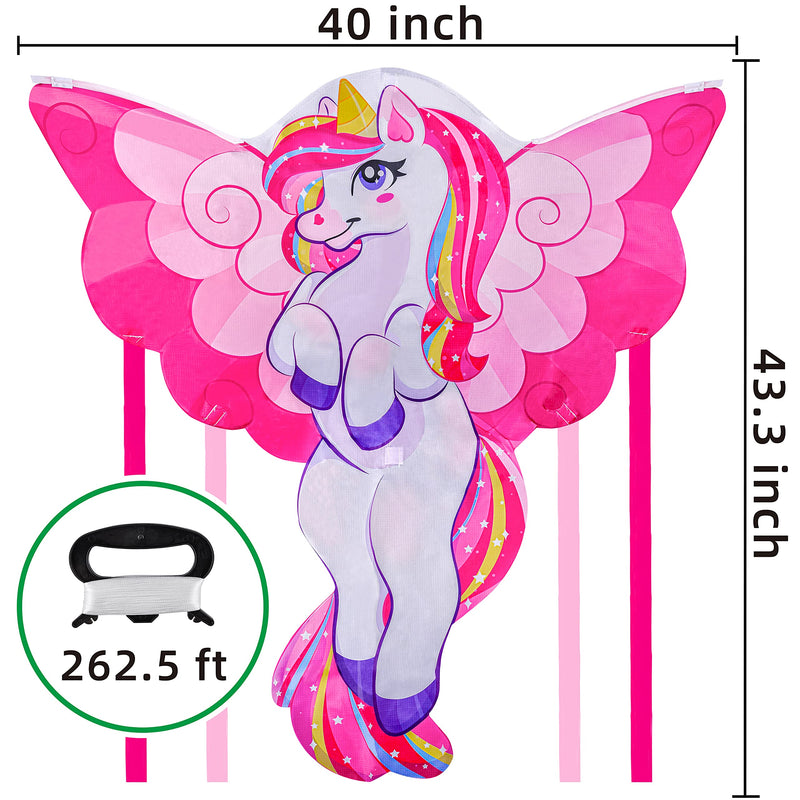 JOYIN 43.3'' Giant Unicorn Kite Easy to Fly Huge Kites for Kids and Adults with 262.5 ft Kite String, Large Beach Kite for Outdoor Games and Activities - BeesActive Australia