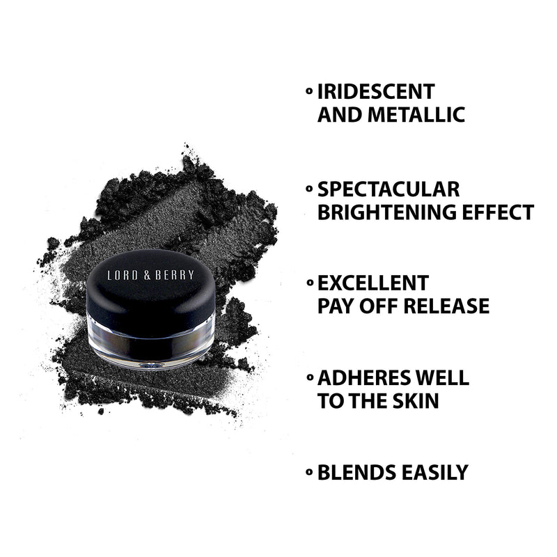 Lord & Berry STARDUST Concentrated Loose Pigment Eyeshadow Powder With Glitter Dark Black Matte - BeesActive Australia