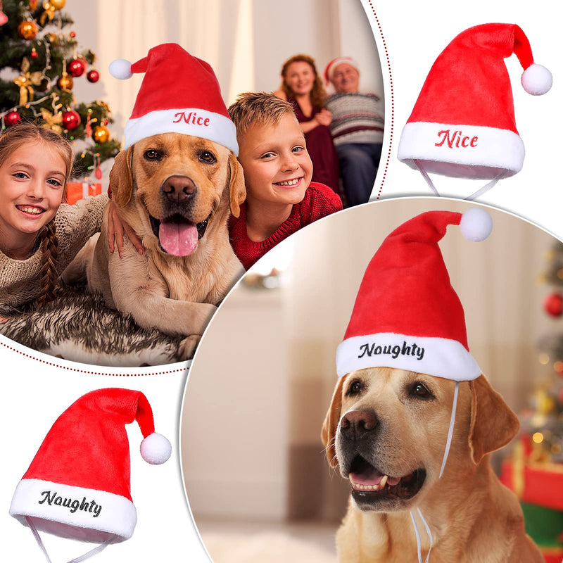 2 Pieces Dog Santa Hat Cute Cat Christmas Hats Adjustable PET Costumes for Christmas Cats Dogs Pets Outfit Supplies (2 Pcs) - BeesActive Australia