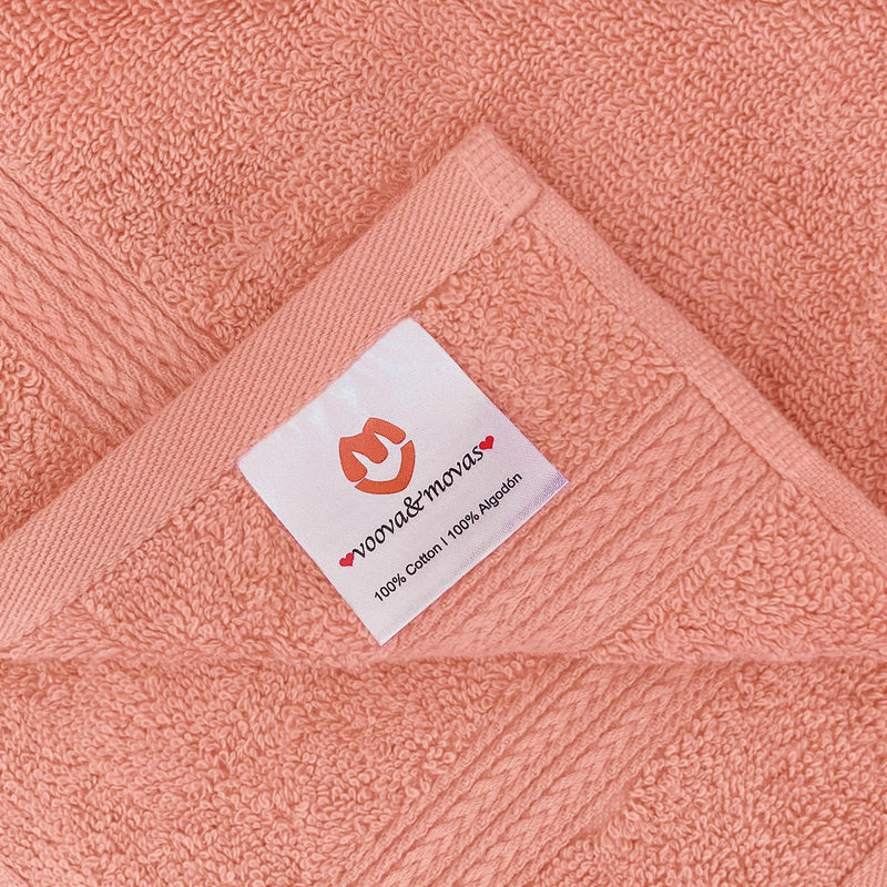 VOOVA & MOVAS Pink Washcloths 4 Pack(13X13 Inches 650GSM),Coral Washcloths - 4PC Coral - BeesActive Australia