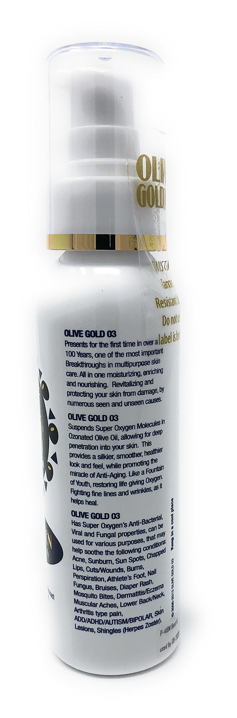 Olive Gold O3 Skin Care Lotion - Ozonated Olive Oil Super Oxygen (4oz) 4 Ounce (Pack of 1) - BeesActive Australia