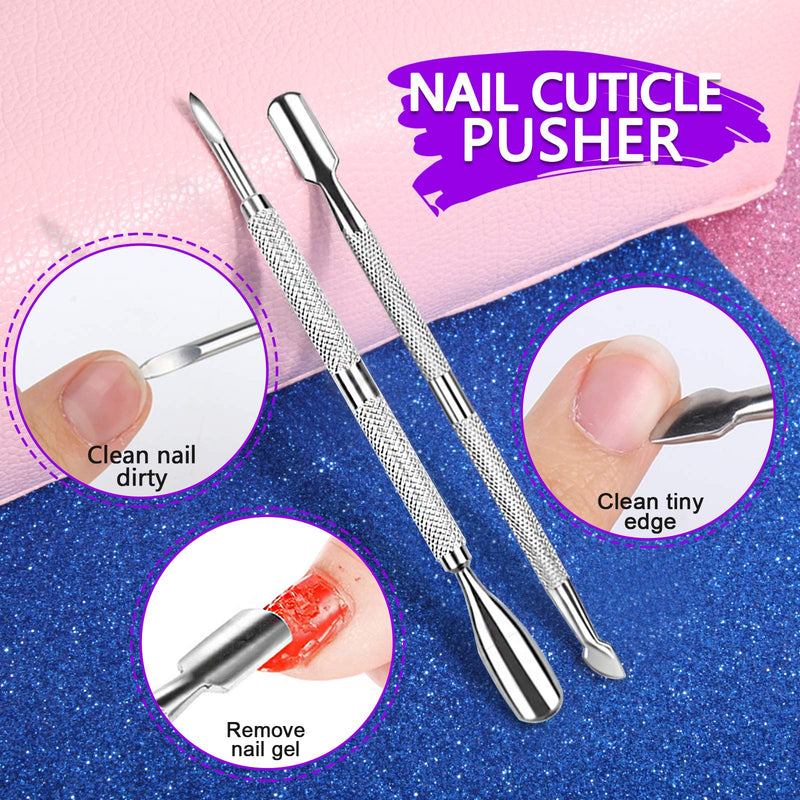 Manicure Nail File Kit-3Pcs Double Sided Nail File, Rectangular Nail Buffer, 4 Step Buffing Block, 3Pcs Cuticle Clipper & Pusher, and Nail Brush, Complete Nail Kit with Buffer for Salon Nail Art - BeesActive Australia