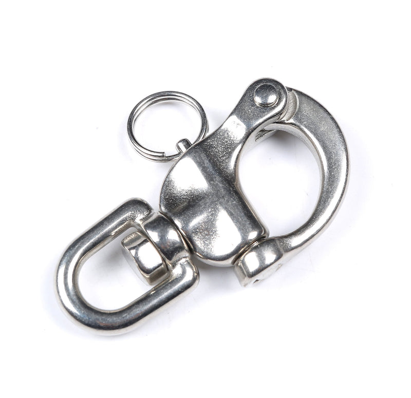 [AUSTRALIA] - Mxeol Swivel Eye Snap Shackle Quick Release Bail Rigging Sailing Boat Marine Stainless Steel Clip Pair 2-3/4", Silver 