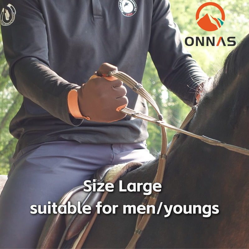 ONNAS 100% Leather Insulated Horse Riding Gloves for Women, Windproof Equestrian Riding Gloves for Ladyies, Breathable Horseback Riding Gloves for Girls Outdoor Cycling Driving Gardening Small Goat Leather Brown - BeesActive Australia
