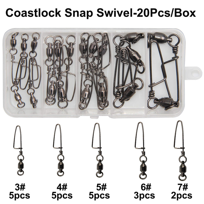 [AUSTRALIA] - Easy Catch ® 10, 30 Pack High-Strength Fishing Ball Bearing Swivel with Coastlock Snap, Strong Welded Ring for Saltwater Fishing-18Lb to 440Lb (100% Copper+Stainless Steel with Black Nickle Coated) Size 2+2 (45lb) 30Pack 