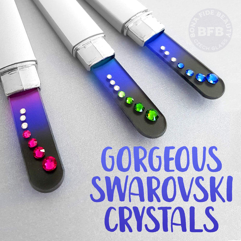 Crystal Nail Files, Glass Nail File in Case for Precision Filing, Smooth & Gentle on Nails - Bona Fide Beauty Premium Czech Glass - BeesActive Australia