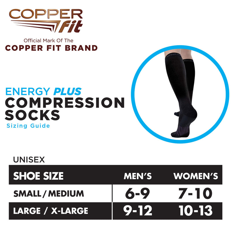 Copper Fit Unisex-Adult's 2.0 Easy-Off Knee High Compression Socks 4X-Large-5X-Large Black - BeesActive Australia