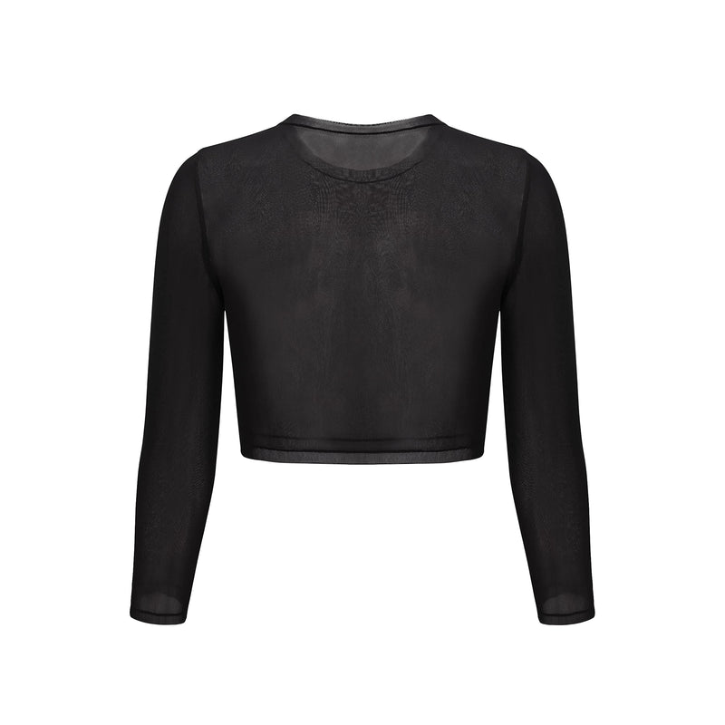 Dance Elite Long Sleeved Mesh Crop Top for Dance - Warmup Dance Tops for Women Medium - BeesActive Australia