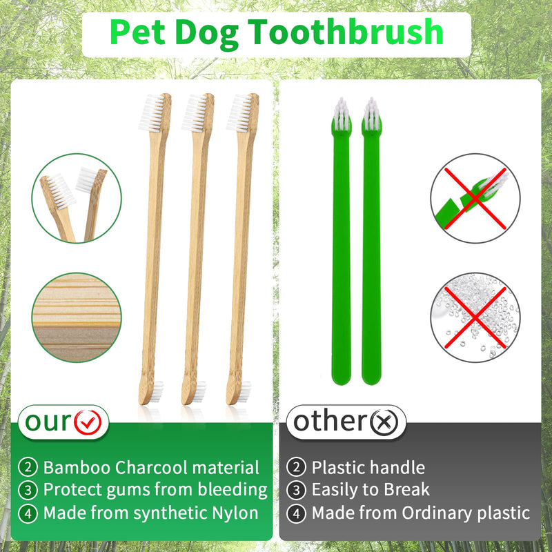 Pets Dog Toothbrush /【6-Pack】 Bamboo Toothbrush for Dogs + Cats/ Soft Bristles Gentle Pet Toothbrush for Easy Dog Teeth Brushing Dental Care Includes Dog Dental Tooth Scaler and Scraper - BeesActive Australia