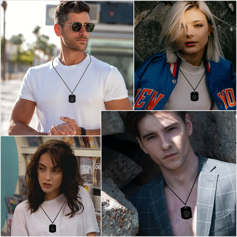 3 Pcs Pet Cremation Jewelry Urn Necklace Memorial Ashes Necklace for Women Men Keepsake Pendant Pet Necklace Paw Print Necklace for Pet Cat Dog Ashes with Filling Kit - BeesActive Australia
