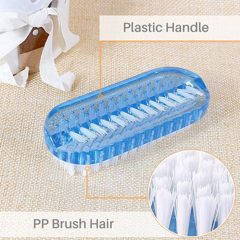 Kalevel 4pcs Plastic Nail Brush Double Sided Handle Fingernail Scrubbing Brush Toe Cleaning Brush for Men Women Kids Manicure Pedicure - BeesActive Australia