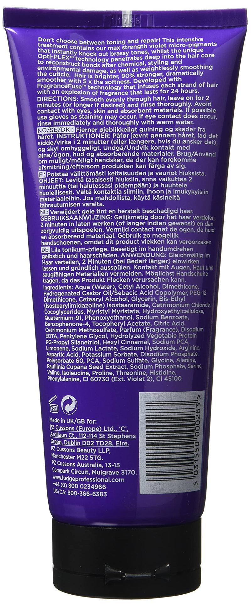 Unknown pz cussons (uk) limited Fudge Professional Clean Blonde Damage Rewind Treatment, 200 ml, Purple - BeesActive Australia