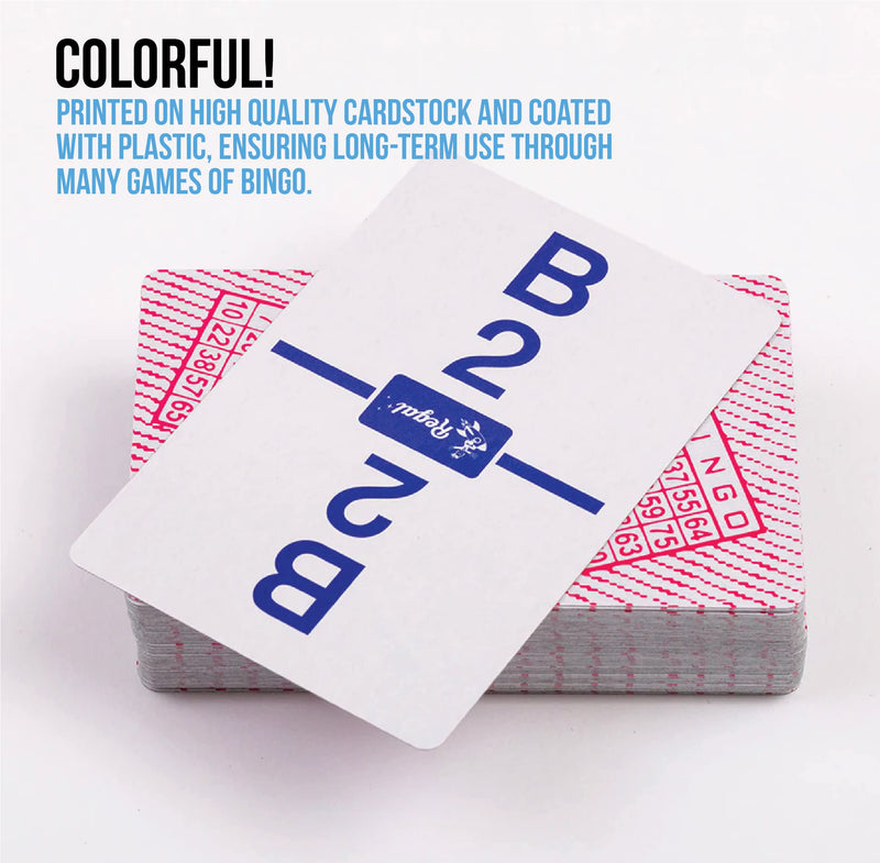 Regal Games - Standard Bingo Calling Cards - High Contrast Numbers & Letters - Durable Plastic Coating - 2.5" x 3.5" Cardstock - 75 Cards (B1 - O75) - BeesActive Australia