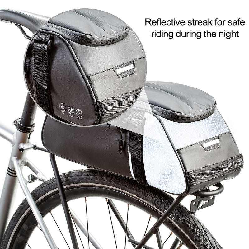 ZIMFANQI Bike Reflective Rack Bag,8L Waterproof Bicycle Trunk Pannier Rear Seat Bag,Cycling Bike Carrier Chest Bag,Storage Luggage Pouch Bike Shoulder Bag - BeesActive Australia
