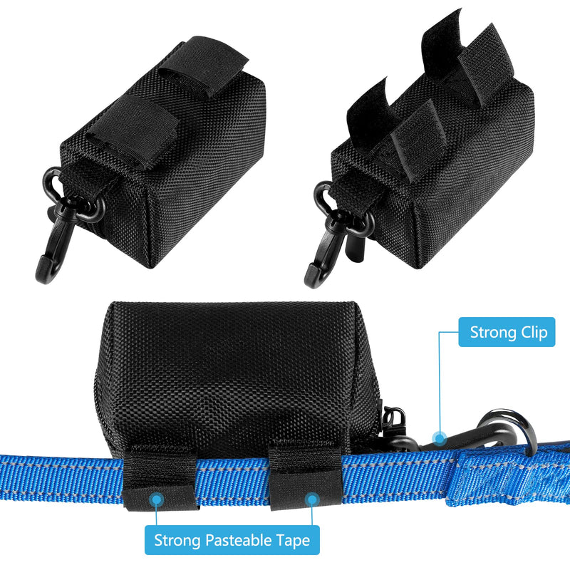 2 Pack Dog Poop Bag Holder for Leash Attachment - Waste Bag Dispenser for Leash - Fits Any Dog Leash - Portable Set with Hand Free Holder Metal Carrier (Each Bag Includes 1 Holder), 2 Pack Set 2 Count (Pack of 1) 2PCS Black - BeesActive Australia
