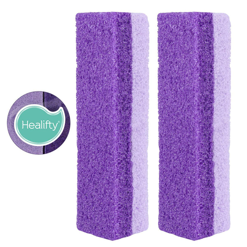 HEALIFTY 2Pcs Foot Pumice Stone Exfoliator Pedicure File Block Callus Remover Scrubber (Purple) - BeesActive Australia