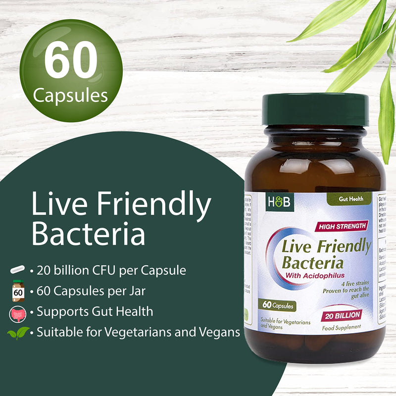 Holland and Barrett Holland & Barrett Live Friendly Bacteria 20 Billion 60 Capsules - BeesActive Australia