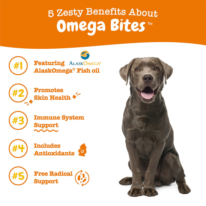 Zesty Paws Omega 3 Alaskan Fish Oil Chew Treats for Dogs - with AlaskOmega for EPA & DHA Fatty Acids - Itch Free Skin - Hip & Joint Support + Skin & Coat Chicken 90 Count (Pack of 1) - BeesActive Australia