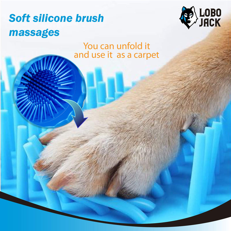 Dog Paw Cleaner, Portable Pet Cleaning 360º Silicone Washer Cup, for Small and Medium Breed Cats and Dogs (Blue) Blue - BeesActive Australia