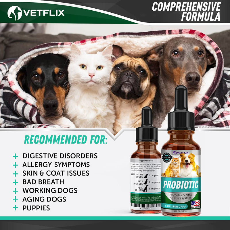 Premium Probiotics for Dogs & Cats - Digestive Enzymes & Prebiotics Supplement - Helps to Relieve Diarrhea, Vomiting, Upset Stomach, Gas, Constipation & Bad Breath - Supports Healthy Digestive System - BeesActive Australia