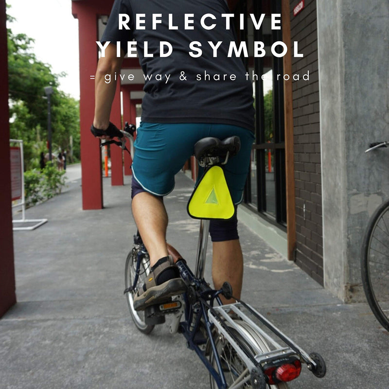 Vincita Reflective Yield Symbol with Velcro Strap - High Visibility for Safety at Night - Safety Reflector for Bike Rack, Backpack, Car Rack - Bicycle Reflective Accessories Yellow - BeesActive Australia