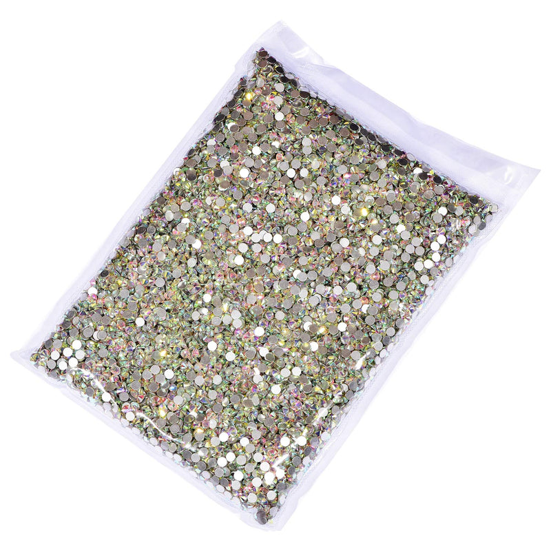BLINGINBOX 14400PCS Clear SS6-SS20 4 Sizes Wholesale Nail Art Rhinestone Flatback Round Glass Gems or Nail Art Decorations (Crystal AB, SS10-2.8mm) Crystal AB - BeesActive Australia
