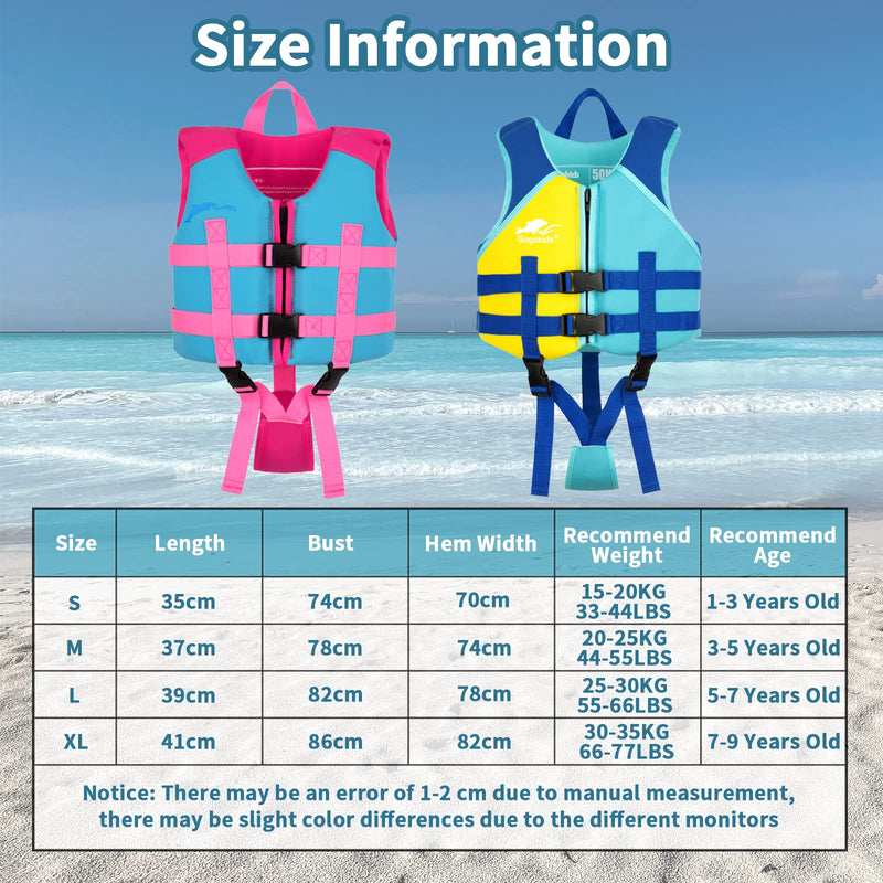 Toddler Swim Vest, Float Vest for Kids Swim Learning and Training, Kids Swimwear Suitable for Boys and Girls 33-77 lbs/1-9 yrs L(55-66lbs/5-7yrs) blue ocean - BeesActive Australia