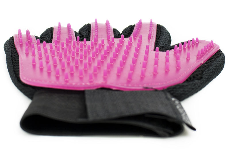 Bastex Pet Grooming Gloves in Pink. Gentle Deshedding Brush Glove. Great for Cats and Dogs with Long and Short Fur. Tool for Removing pet Hair Off Furniture and Rubber Tips for Massage. - BeesActive Australia