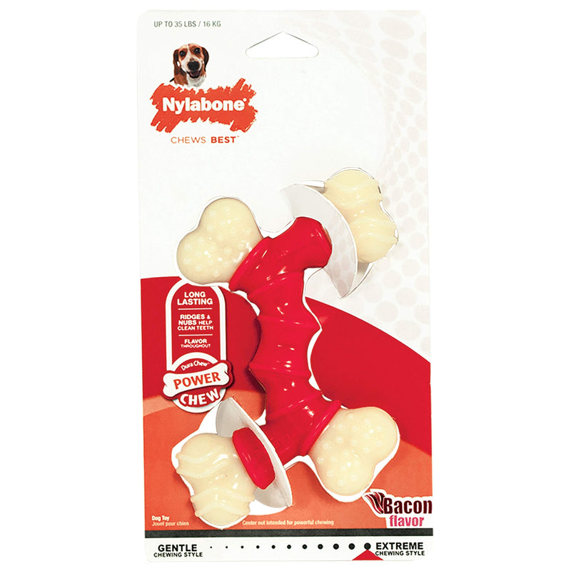Nylabone Double Bone Power Chew Long-Lasting Dog Toy Medium/Wolf - Up to 35 lbs. red - BeesActive Australia