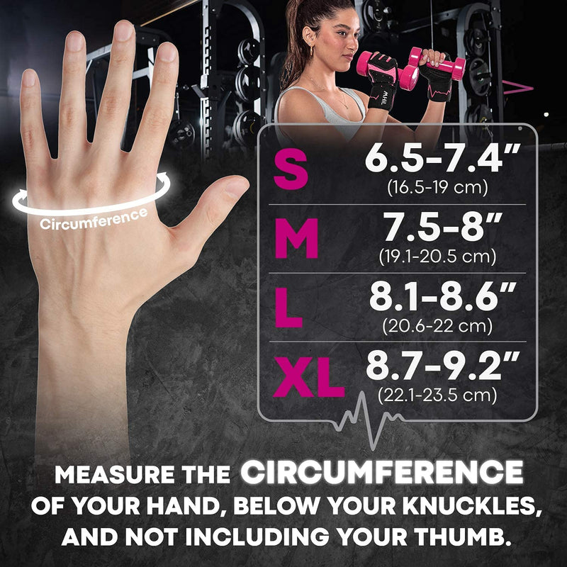 MhIL Workout Gloves for Mens & Womens - Weight Lifting Gloves, Gym Gloves for Men - Exercise Gloves, Training Gloves with Wrist Wraps Support for Weightlifting, Work Out, Pull up- Full Palm Protection Pink Medium: 7.5 – 8” / 19.1 – 20.5 cm - BeesActive Australia